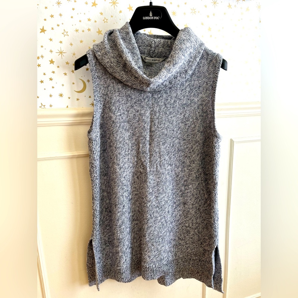 Cowl Neck Sleeveless Tunic Sweater